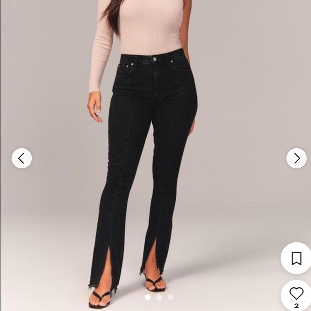 Abercrombie & Fitch Jeans Womens 26/2 Black The Skinny High Rise Front Vent